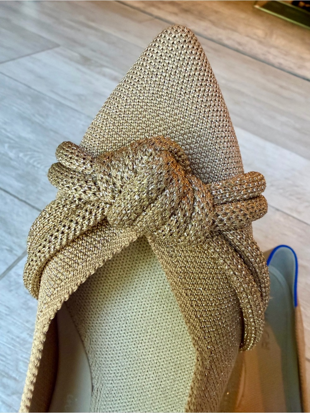 NWT Rothy’s The Knot Point II Goldstone Metallic Flats - Picture 3 of 9